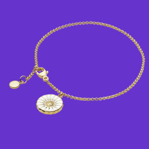 Georg Jensen Daisy Charm Bracelet 18ct Gold plated sterling silver